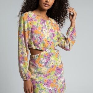 Sanctuary Multicolor Floral Backless Dress